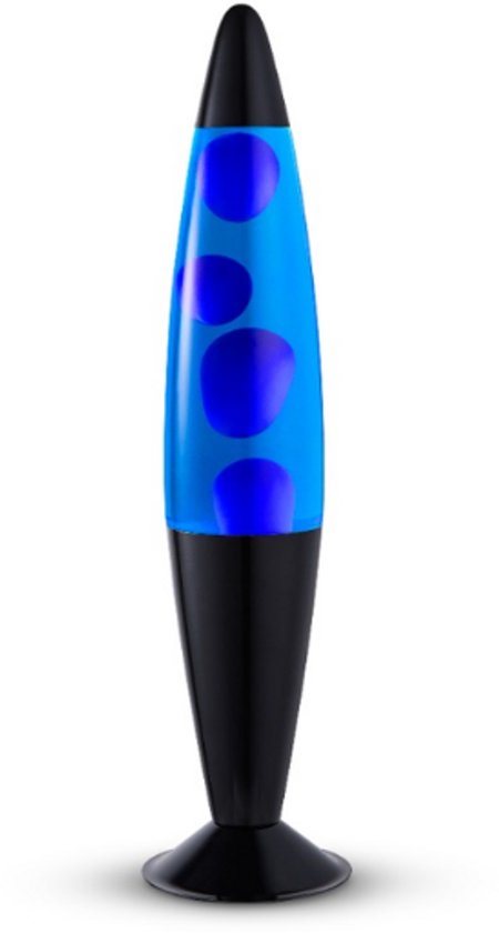 Lighto Lavalamp - Blauwe Vloeistof met Paarse Lava - voor Kinderen - Zwart