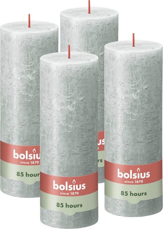 Bolsius - Rustieke Kaars - 4 Stuks - Jade Groen - 19cm