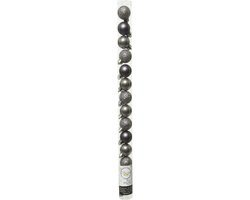 Decoris Mini kerstballen - 14x st - antraciet - D3 cm - kunststof - kerstversiering