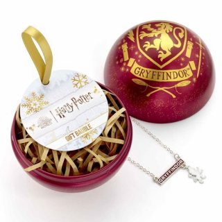 The Carat Shop - Harry Potter Griffoendor Kerstbal - Cadeaubal met Ketting