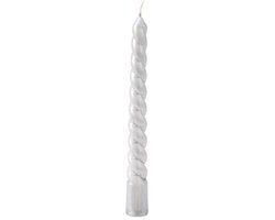 Kerstboomkaarsjes zilver Swirl 8 stuks Ø1,2x10cm merk Decoris