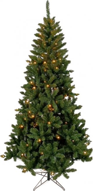 Buxibo Kunstkerstboom 180cm met LED op Metalen Standaard - 150 Warm LED-licht en 8 lichteffecten - Kerstboom 700 Takken PVC Groen