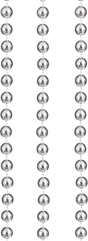 1x stuks kralenslingers kerstboom slingers/guirlandes zilver 500 cm - Kerstversiering kerstslingers