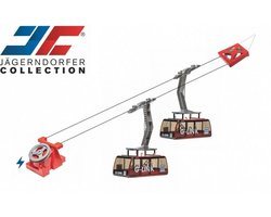 Jaegerndorfer - 89392 Pendelbaan G-Link Wagrain met 2 Gondels - Handbediening - Rood Miniatuur Model - 1:32 - Kerstdorp
