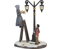 LuVille Kerstdorp Miniatuur Lantaarnaansteker - L8 x B6,5 x H11 cm