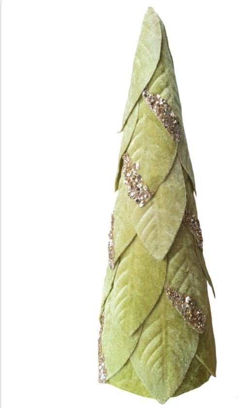 House of Seasons Kerstdecoratie Kegel/kerstboom groen H34xD12cm