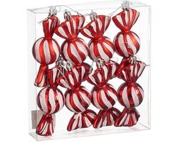 Mica Decorations Ornament snoep rood 8 stuks