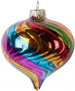 Clayre & Eef Kerstbal Overig Ø 8x8 cm Meerkleurig Glas Kerstballen