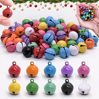 100 stuks - Kleurrijke kerstklokken - Kerstklokken - Decoratiematerialen - Metalen-Jingle-Bells - decoratie - mini-bellen - 14mm Kleine Kerst Jingle Bells - Belletjes om te Knutselen - voor Kunsthandwerk, Huisdier, Kerstversieringen