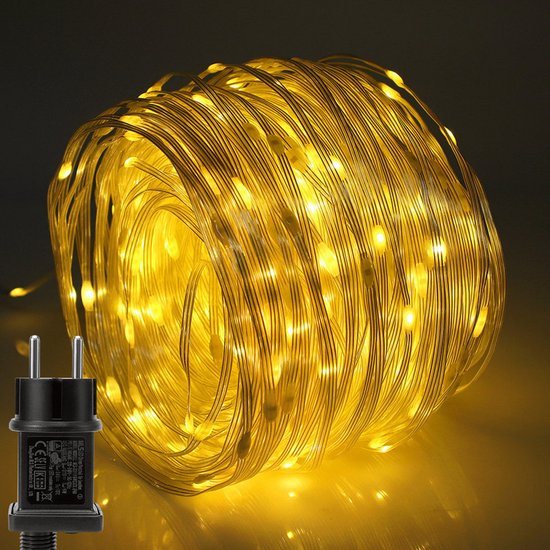MUPOO Kerstverlichting buiten - 20 meter met 200 LED lampjes - Warm Wit - met timerfunctie - Kerstboomverlichting - IP67 waterdichte - geschikt voor binnen en buiten