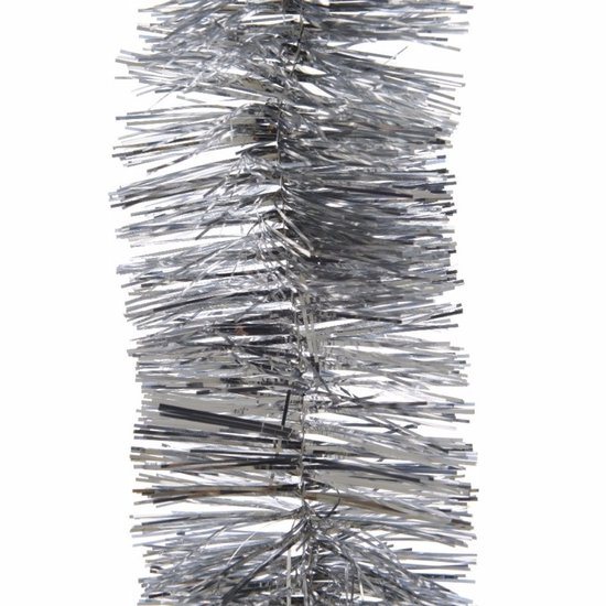 Decoris Kerstslinger-guirlande - zilver - glanzend lametta - 270 cm