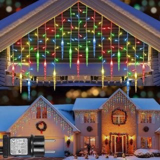 MUPOO IJspegel Kerstverlichting buiten - 3,5 meter - Multicolour - Lichtsnoer - Sfeervol IJspegel Verlichting - met 8 standen - timer - Kerstversiering Voor Binnen en Buiten - Kerstdecoratie
