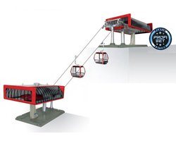 Jaegerndorfer - 84481 Kabelbaan Profi D-Line Zwart/Rood Miniatuur Model - 1:32 - Kerstdorp