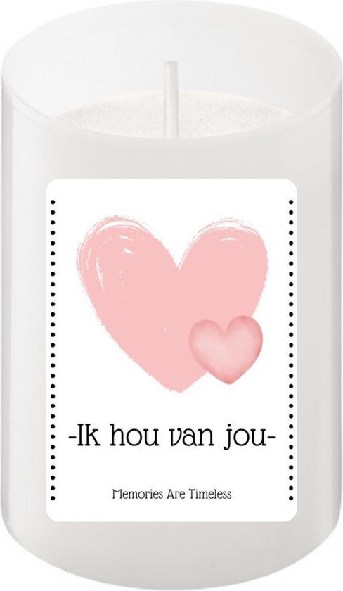 Kaarsje "Ik hou van jou" | Hartjes Design | Perfect voor Valentijnsdag of Speciaal Moment | 24 Branduren