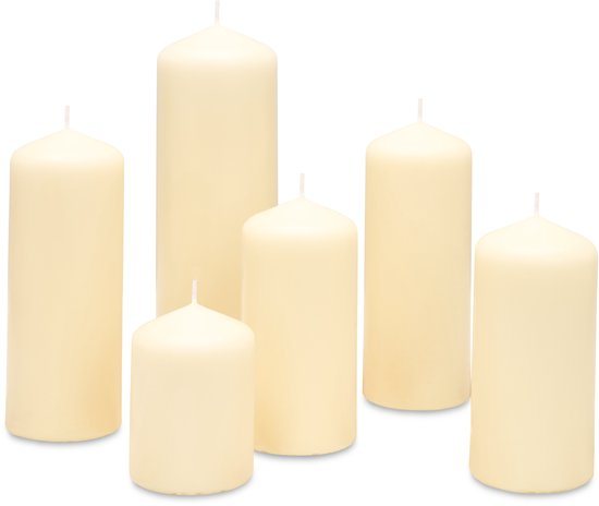 Bolsius - Gladde Stompkaarsen set - Soft Pearl Ivoor wit - 6 Stuks