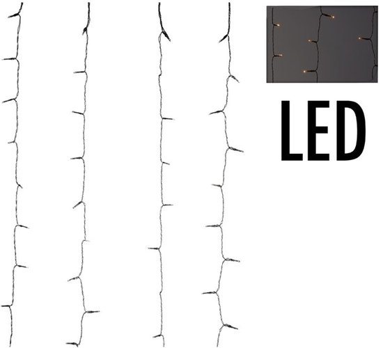 Gordijnverlichting Met Watervaleffect - 220Led - 200X100Cm - Warm Wit