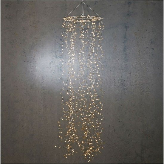 Luca Lighting Kroonluchter 640 LED Kerstverlichting - 200x30x30 cm - Ijzer - Klassiek Wit