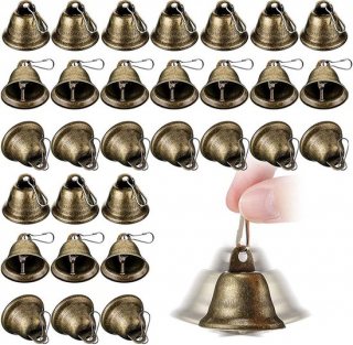 30x Kerst bellen Met ophang oog - 40*38mm - Kerstbel - Kerstbellen - Kerstversiering - Hangende decoratie voor Kerstmis - Metalen bellen om op te hangen - Bel hanger - Brons - Metaal - Voor Kerstmis,Sieraden,Windgongen en Honden Potjes Training