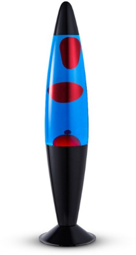 Lighto Lavalamp - Blauwe Vloeistof met Rode Lava - voor Kinderen - Zwart