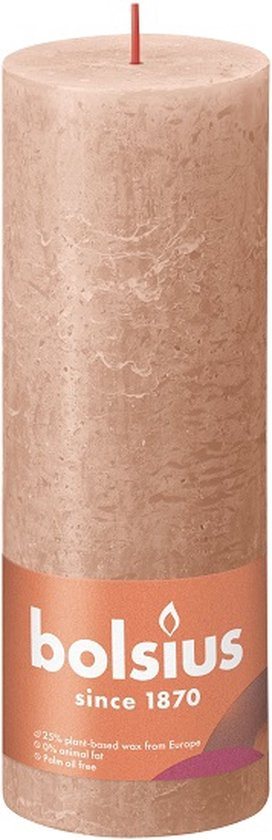 Bolsius - Rustieke Kaars - 4 Stuks - Licht Bruin - Creamy Caramel - 19cm