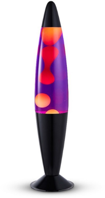 Lighto Lavalamp - Paarse Vloeistof met Gele Lava - voor Kinderen - Zwart