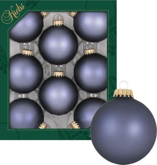 Kerstballen - 8x stuks - blauw/velvet stone blue - 7 cm - glas