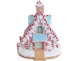Kersthuisje met LED Licht | Decoratieve Gemberhuis voor Miniatuur Dorpen | Gezellige Kerstdecoratie