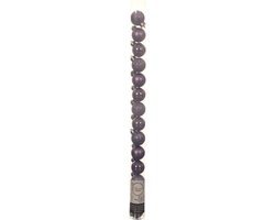 Decoris Mini kerstballen - 14x st - lila paars - D3 cm - kunststof - kerstversiering