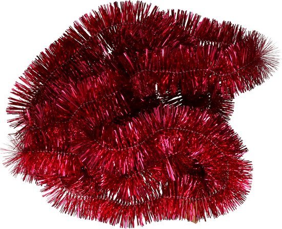 Inge Christmas Goods Kerstslinger - rood - folie - 270 cm - lametta - kerstboomslinger