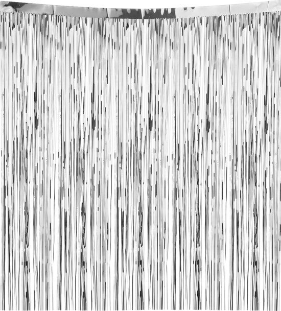 Feeric Christmas engelenhaar/lametta slierten -zilver - 50 cm -folie -kerstboomversiering
