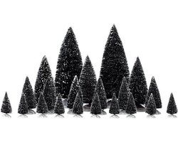 Lemax - set van 21 miniatuur kerstbomen - Accessoires