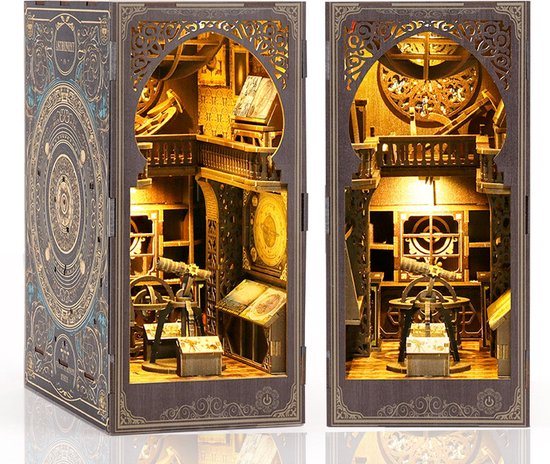 DIY Book Nook Kit-DIY poppenhuis-Model bouwen huis met decoraties voor thuis-Knutselsets voor volwassenen-Verjaardagscadeau Kerstmis(Astronomisch museum miniatuur huis kits)
