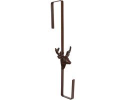 Esschert design Deurkranshanger - Hert - gietijzer - L35 cm - kerstkrans haak - deurhanger - kerstkransen ophangen