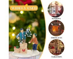 Verlicht Kerstdorp Huisjes Decoratie Wintertafereel Sneeuwstad Miniatuur Harsen