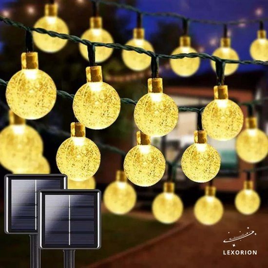 Lexorion Fairy - Solar Lichtsnoer - Buitenverlichting - Solar Tuinverlichting - Warm Wit - 100 LED - 12.5 meter - Buiten op Zonne Energie - Sfeerverlichting - IP65 Weerbestendig - Lichtslinger - LED Lampjes Slinger