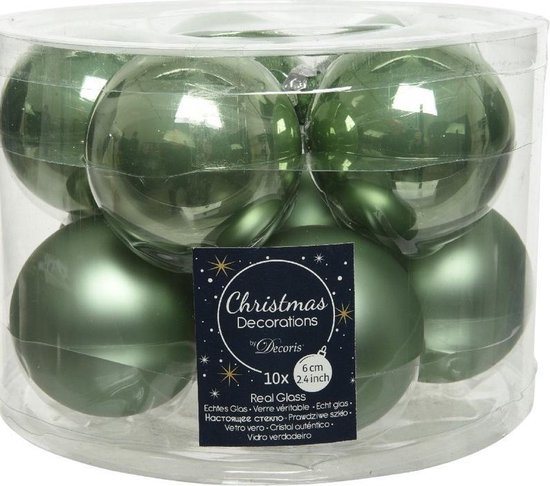 Decoris kerstballen - 10 stuks - 6cm - Glas