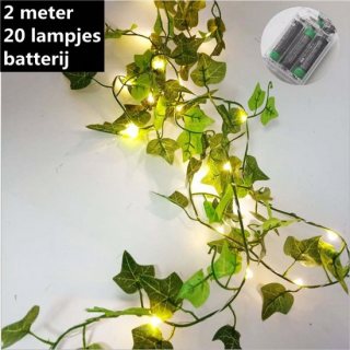 Xtraworks -Tweekleurig Esdoornblad Lichtslinger-werkt op batterij- 2 meter 20lichtjes