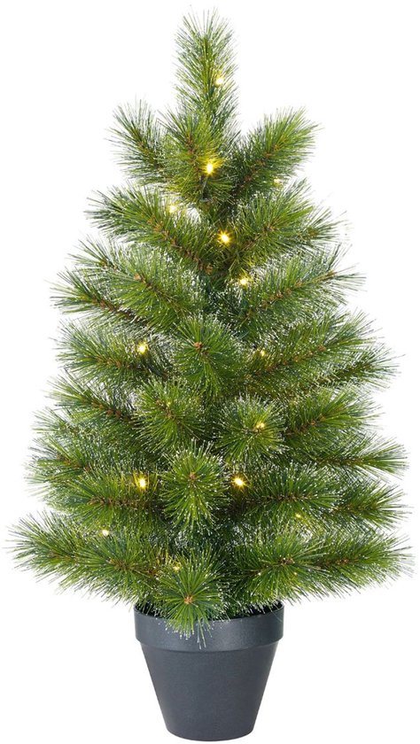 Black Box Trees Glendon Kunstkerstboom met Verlichting - Kerstboom H90 x Ø51 cm - Kunstboom in Pot - Groen