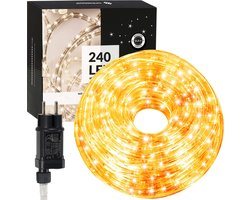 Springos Lichtslang - Lichtsnoer Binnen en Buiten - 10 m - Warm Wit - 240 LED