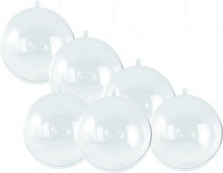 Gerimport DIY kerstballen - 12x st - D5 cm - doe het zelf hobby kerstballen - transparant