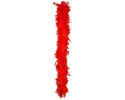 Boland Kerst boa - veren - rood - 180 cm - 50 gram - kerstboomversiering - kerstslinger - kerstboa