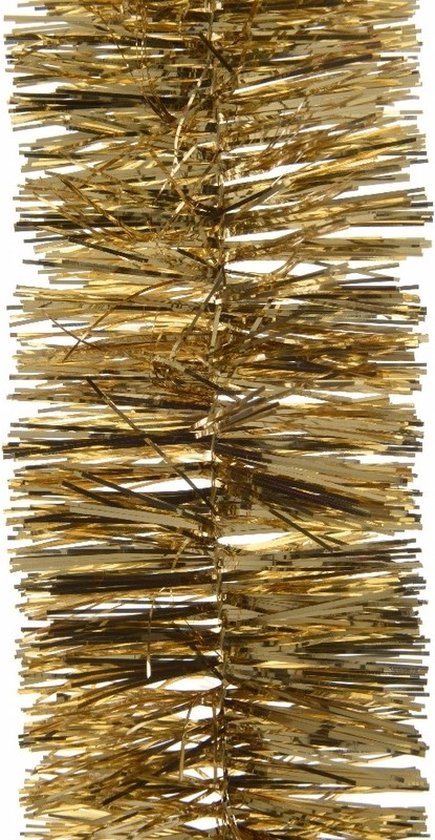 Decoris Kerstslinger - 3x - guirlande - goud - glanzend lametta - 270 cm