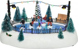schaatsbaan kerstdorp winterdorp kerstmis kerst lxbxh 27cmx21cmx14cm