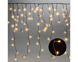 Meisterhome - 8 Meter 400 Led Warmwit - Kerstverlichting voor buiten - Met 8 Functies en Timer - ijsregen ijspegel verlichting Kerstversiering lichtgordijn