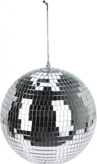House of Seasons Grote discobal kerstbal - zilver - 25 cm - foam - spiegelbol