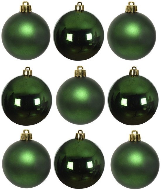 Decoris Kleine kerstballen - 18x st - donkergroen - D4 cm - glas - kerstversiering