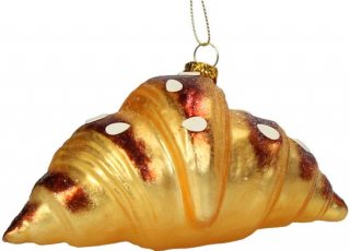 HD Collection – Glazen Kerstornament Hanger – Amandel Croissant – 14 cm – The Christmas Bakery Collectie – Sfeervolle Kerstdecoratie