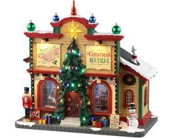 Sfeervol Verlicht Huisje: Kerstwinkel 'Cranberry Hill' voor Kerstdorp en Diorama