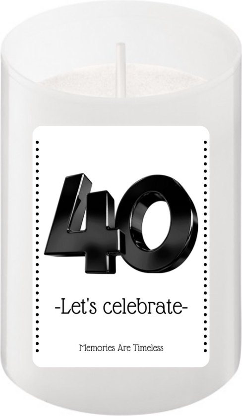 Cadeau Kaarsje 40 Jaar | Perfect voor 40ste Verjaardag | 24 Branduren