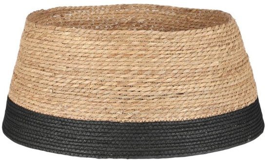 House of Seasons Kerstboomrok - rotan - bruin/zwart - D58 x H26 cm - kerstboommand - kerstversiering